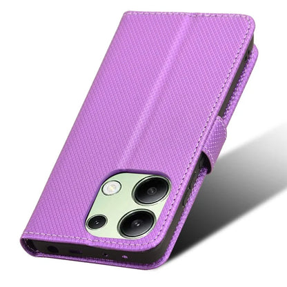 For Xiaomi Redmi Note 13 4G Wallet Phone Case Diamond Texture PU Leather Cover