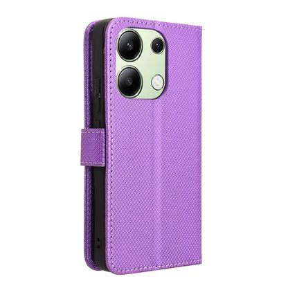 For Xiaomi Redmi Note 13 4G Wallet Phone Case Diamond Texture PU Leather Cover