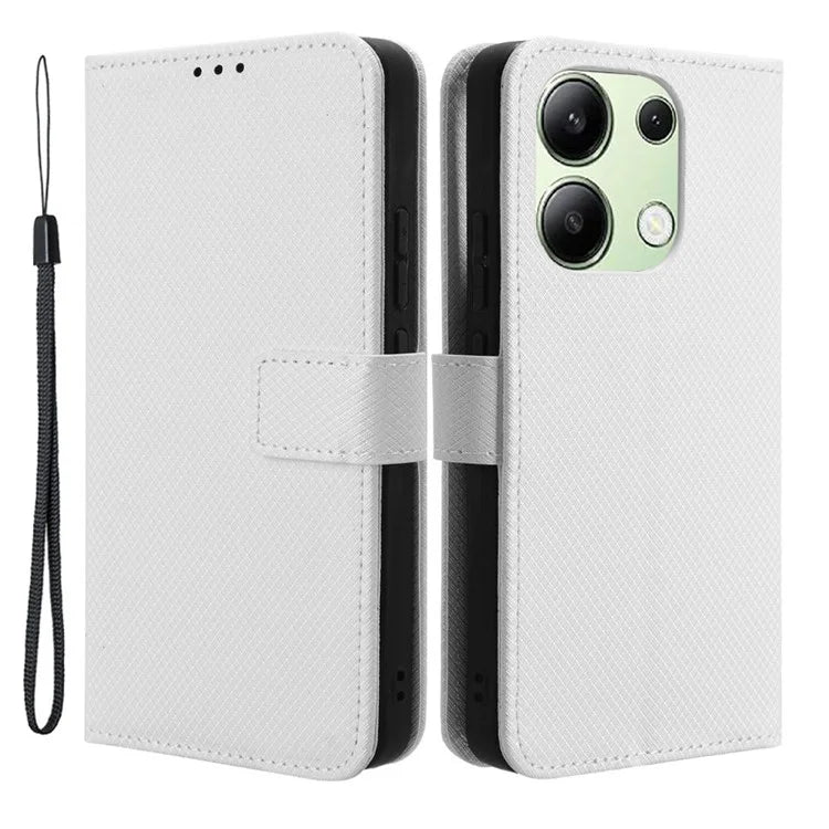 For Xiaomi Redmi Note 13 4G Wallet Phone Case Diamond Texture PU Leather Cover