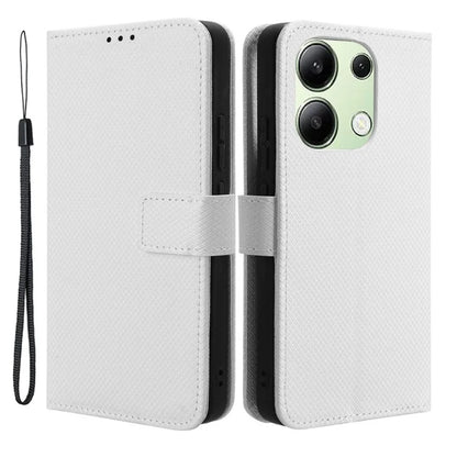 For Xiaomi Redmi Note 13 4G Wallet Phone Case Diamond Texture PU Leather Cover