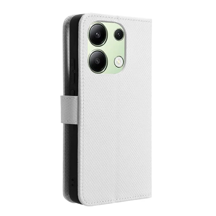 For Xiaomi Redmi Note 13 4G Wallet Phone Case Diamond Texture PU Leather Cover