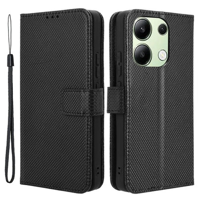 For Xiaomi Redmi Note 13 4G Wallet Phone Case Diamond Texture PU Leather Cover