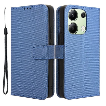 For Xiaomi Redmi Note 13 4G Wallet Phone Case Diamond Texture PU Leather Cover