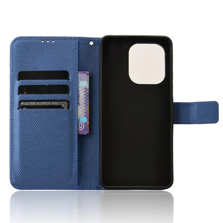 For Xiaomi Redmi Note 13 4G Wallet Phone Case Diamond Texture PU Leather Cover