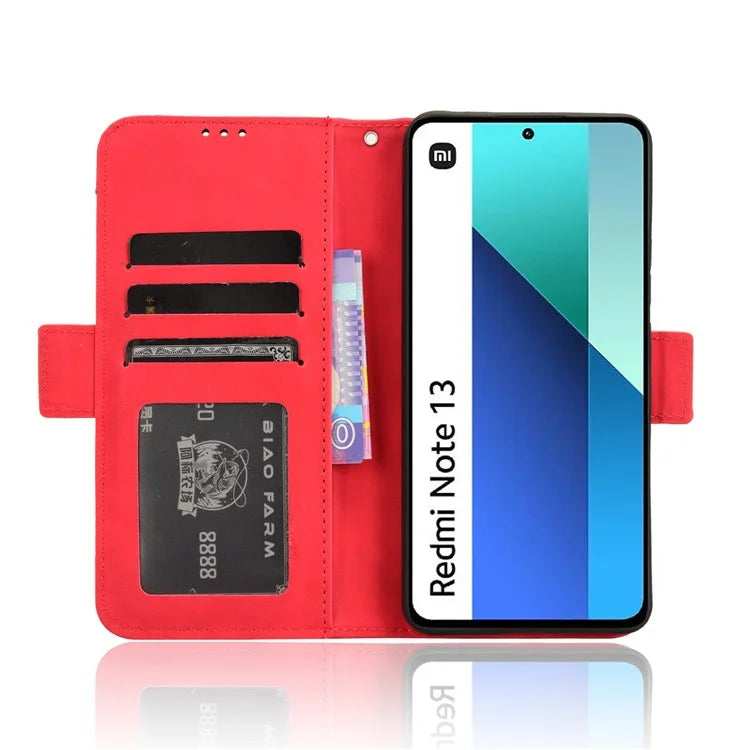 For Xiaomi Redmi Note 13 4G Leather Case Phone Cover with Multi Card Slots