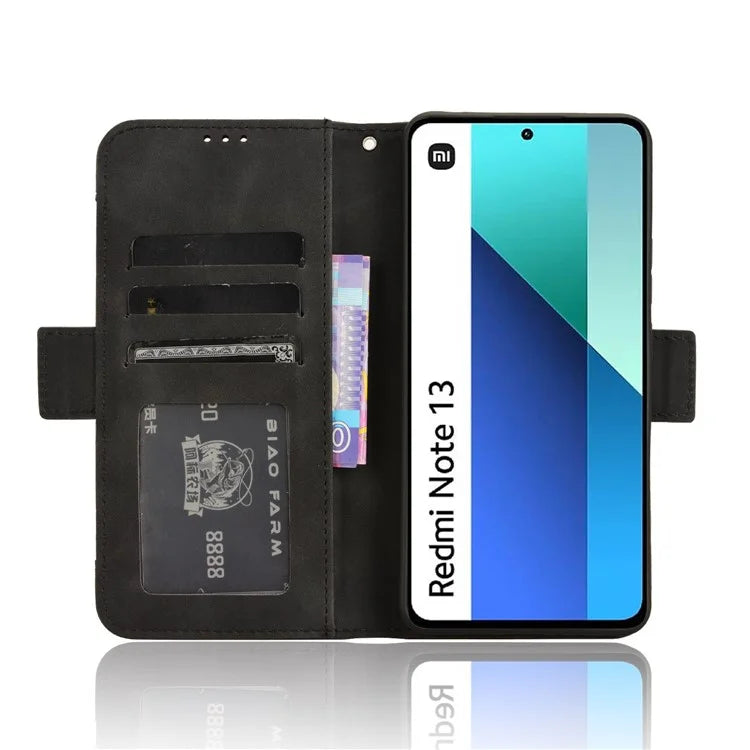 For Xiaomi Redmi Note 13 4G Leather Case Phone Cover with Multi Card Slots