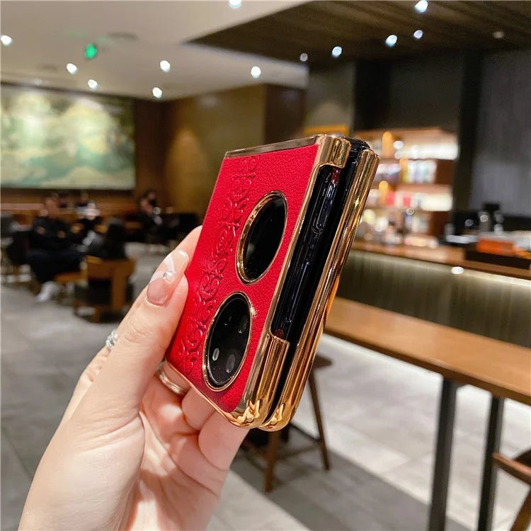 For Huawei P50 Pocket Phone Case Fu Character Phone Back Shell