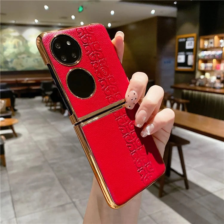 For Huawei P50 Pocket Phone Case Fu Character Phone Back Shell