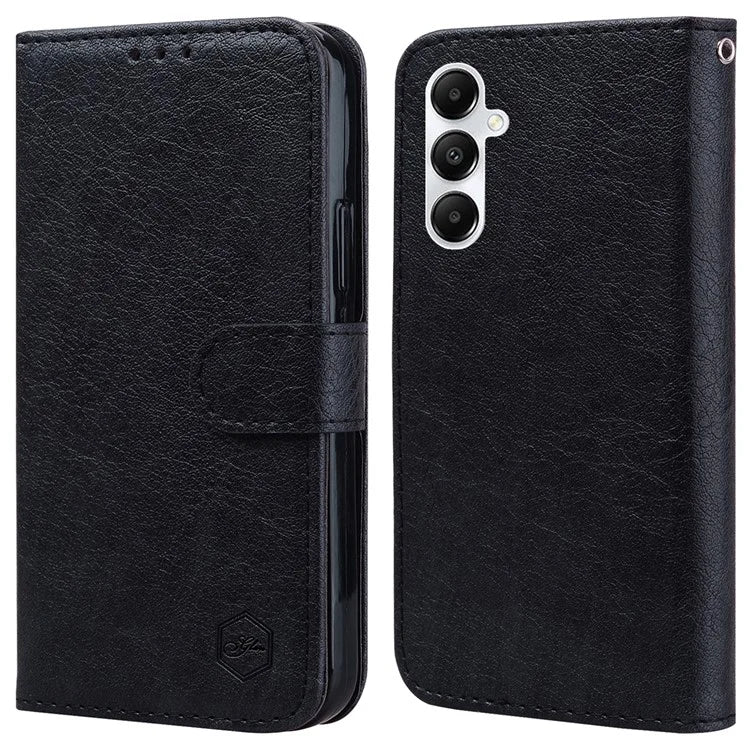 For Samsung Galaxy A55 5G Case Solid Color PU Leather Stand Phone Cover
