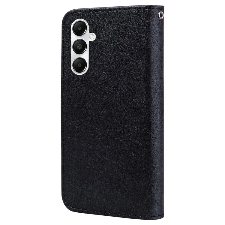 For Samsung Galaxy A55 5G Case Solid Color PU Leather Stand Phone Cover