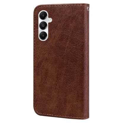 For Samsung Galaxy A55 5G Case Solid Color PU Leather Stand Phone Cover