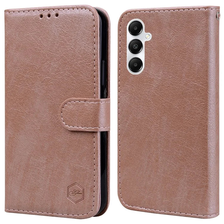 For Samsung Galaxy A55 5G Case Solid Color PU Leather Stand Phone Cover