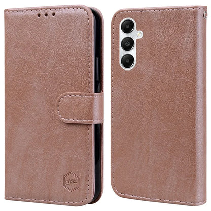 For Samsung Galaxy A55 5G Case Solid Color PU Leather Stand Phone Cover