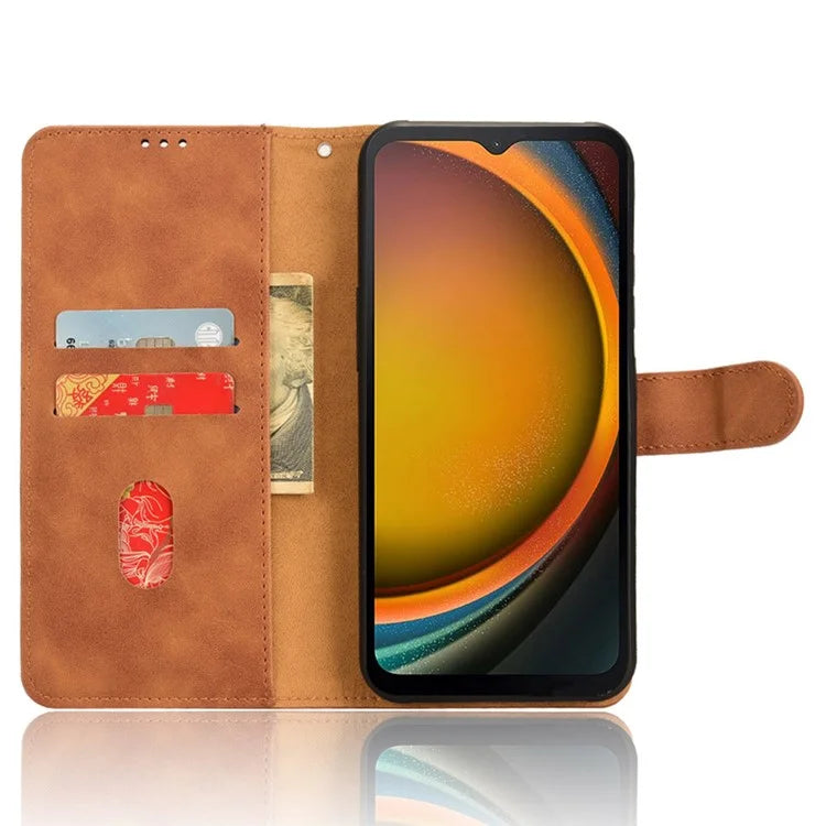 For Samsung Galaxy Xcover 7 Cell Phone Case Skin-touch Folio PU Leather Wallet Cover
