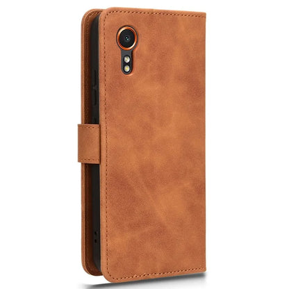 For Samsung Galaxy Xcover 7 Cell Phone Case Skin-touch Folio PU Leather Wallet Cover