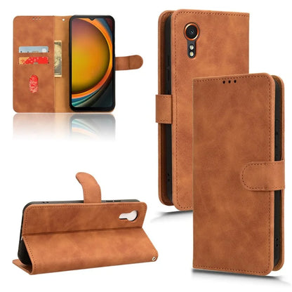 For Samsung Galaxy Xcover 7 Cell Phone Case Skin-touch Folio PU Leather Wallet Cover