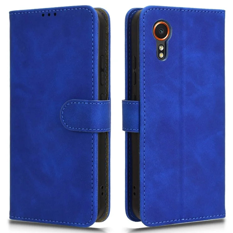 For Samsung Galaxy Xcover 7 Cell Phone Case Skin-touch Folio PU Leather Wallet Cover