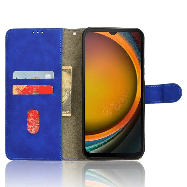 For Samsung Galaxy Xcover 7 Cell Phone Case Skin-touch Folio PU Leather Wallet Cover