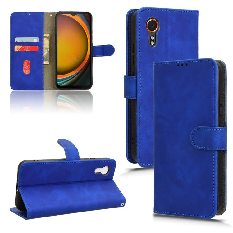 For Samsung Galaxy Xcover 7 Cell Phone Case Skin-touch Folio PU Leather Wallet Cover