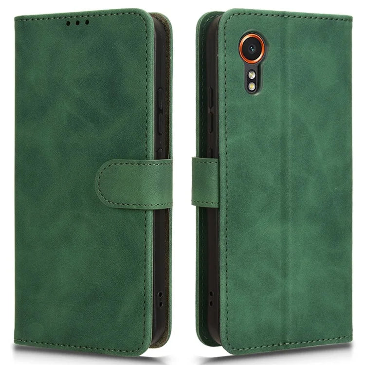 For Samsung Galaxy Xcover 7 Cell Phone Case Skin-touch Folio PU Leather Wallet Cover