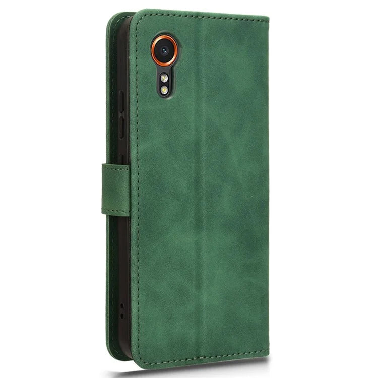 For Samsung Galaxy Xcover 7 Cell Phone Case Skin-touch Folio PU Leather Wallet Cover
