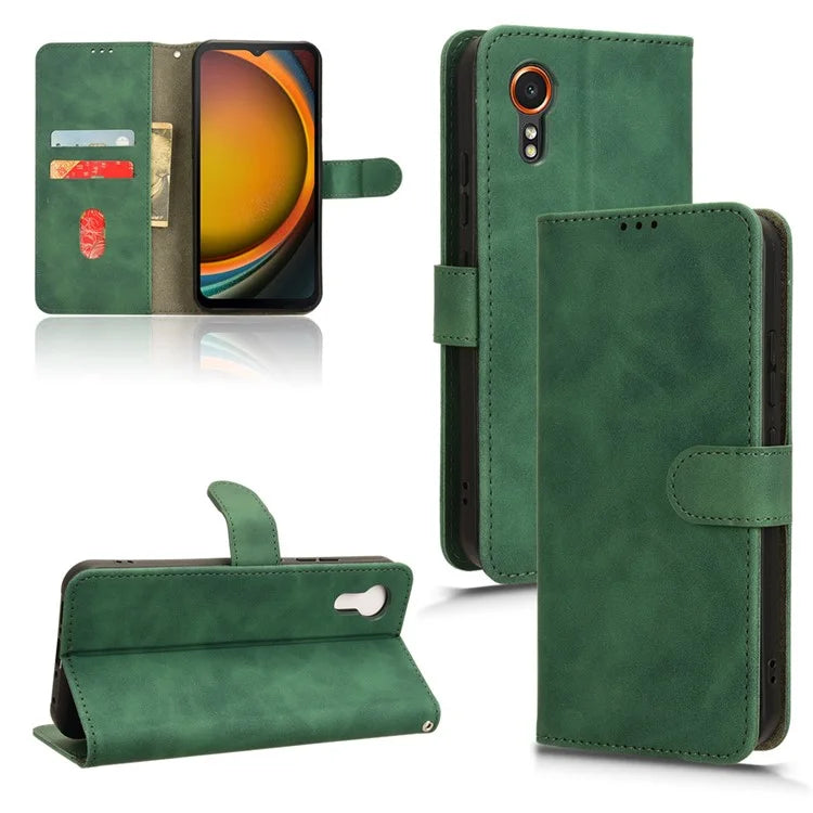 For Samsung Galaxy Xcover 7 Cell Phone Case Skin-touch Folio PU Leather Wallet Cover