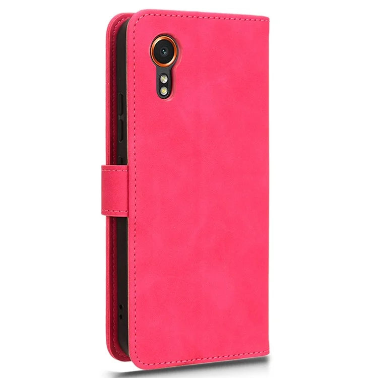 For Samsung Galaxy Xcover 7 Cell Phone Case Skin-touch Folio PU Leather Wallet Cover