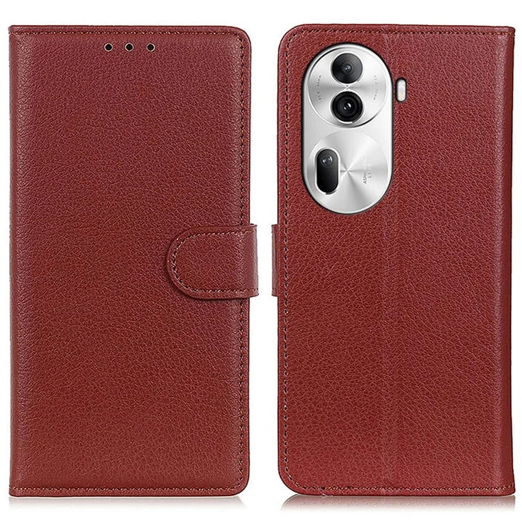 For Oppo Reno11 Pro 5G (Global) / Reno11 (China) 5G PU Leather Wallet Case Flip Phone Cover with Litchi Texture