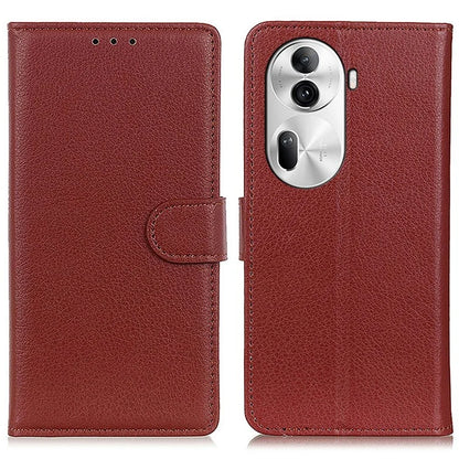 For Oppo Reno11 Pro 5G (Global) / Reno11 (China) 5G PU Leather Wallet Case Flip Phone Cover with Litchi Texture