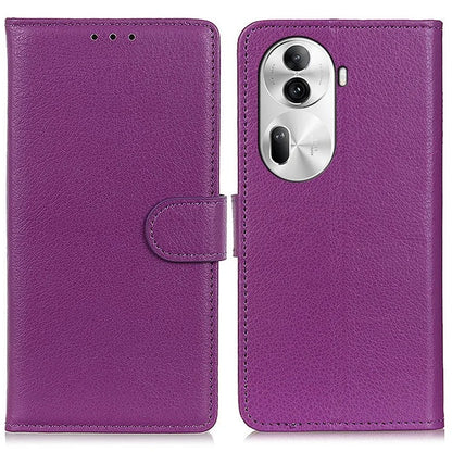 For Oppo Reno11 Pro 5G (Global) / Reno11 (China) 5G PU Leather Wallet Case Flip Phone Cover with Litchi Texture