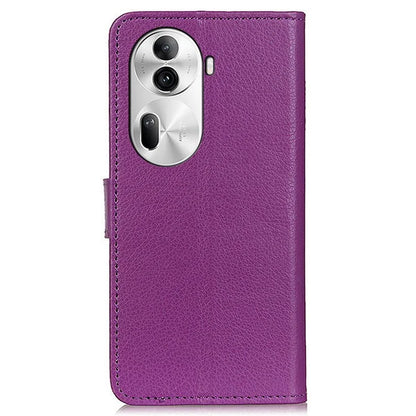 For Oppo Reno11 Pro 5G (Global) / Reno11 (China) 5G PU Leather Wallet Case Flip Phone Cover with Litchi Texture