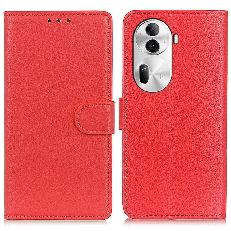 For Oppo Reno11 Pro 5G (Global) / Reno11 (China) 5G PU Leather Wallet Case Flip Phone Cover with Litchi Texture