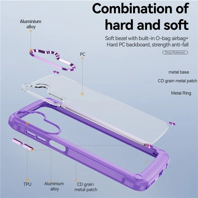 For Samsung Galaxy A24 4G (162.1 x 77.6 x 8.3mm) Phone Case Hard PC + Soft TPU Protective Cover