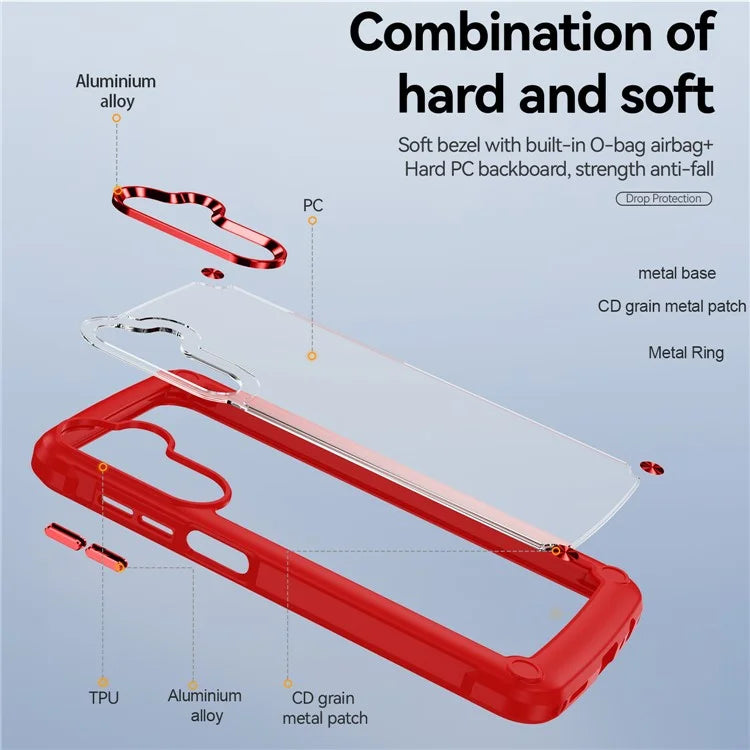 For Samsung Galaxy A24 4G (162.1 x 77.6 x 8.3mm) Phone Case Hard PC + Soft TPU Protective Cover