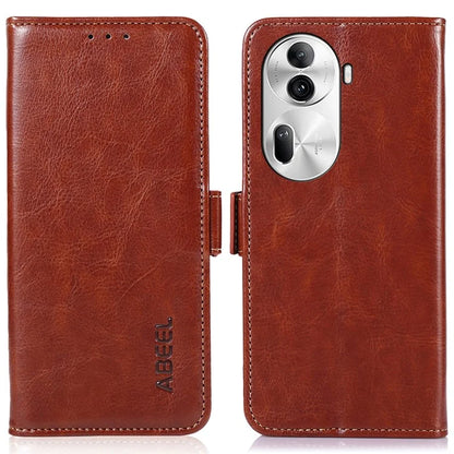 ABEEL For Oppo Reno11 Pro 5G (Global) / Reno11 (China) 5G Crazy Horse Texture Case Folio Stand View Phone Cover