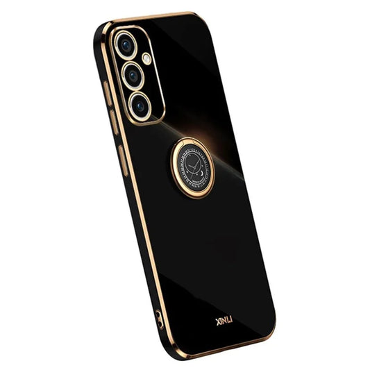 XINLI For Samsung Galaxy A55 5G Cell Phone Case Electroplating Gold Edge Kickstand Shell