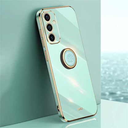 XINLI For Samsung Galaxy A55 5G Cell Phone Case Electroplating Gold Edge Kickstand Shell