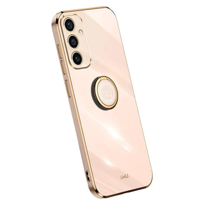 XINLI For Samsung Galaxy A55 5G Cell Phone Case Electroplating Gold Edge Kickstand Shell