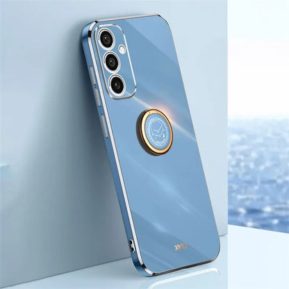 XINLI For Samsung Galaxy A55 5G Cell Phone Case Electroplating Gold Edge Kickstand Shell