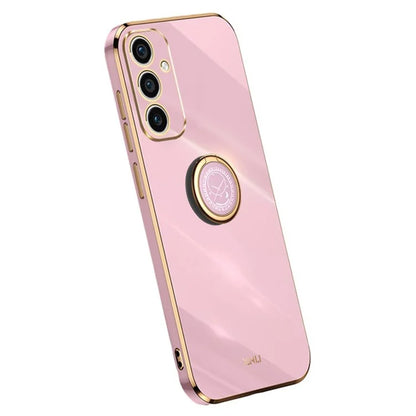 XINLI For Samsung Galaxy A55 5G Cell Phone Case Electroplating Gold Edge Kickstand Shell