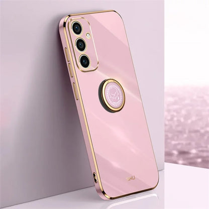 XINLI For Samsung Galaxy A55 5G Cell Phone Case Electroplating Gold Edge Kickstand Shell