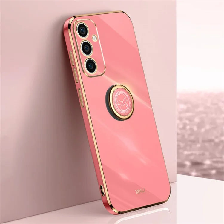 XINLI For Samsung Galaxy A55 5G Cell Phone Case Electroplating Gold Edge Kickstand Shell