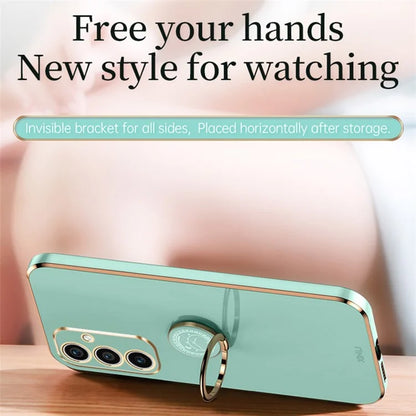 XINLI For Samsung Galaxy A55 5G Cell Phone Case Electroplating Gold Edge Kickstand Shell