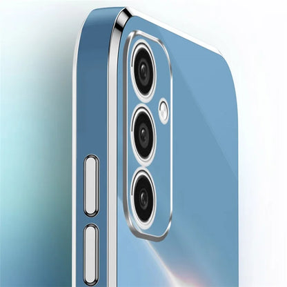 XINLI For Samsung Galaxy A55 5G Cell Phone Case Electroplating Gold Edge Kickstand Shell