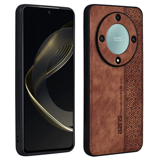 AZNS For Honor X9a 5G Case PU Leather Coated TPU Drop-proof Smart Phone Cover