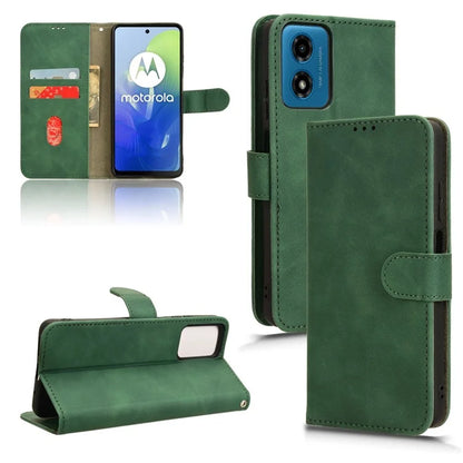 For Motorola Moto G04 4G / G24 4G Case Skin-Feel PU Leather Flip Phone Cover with Wallet