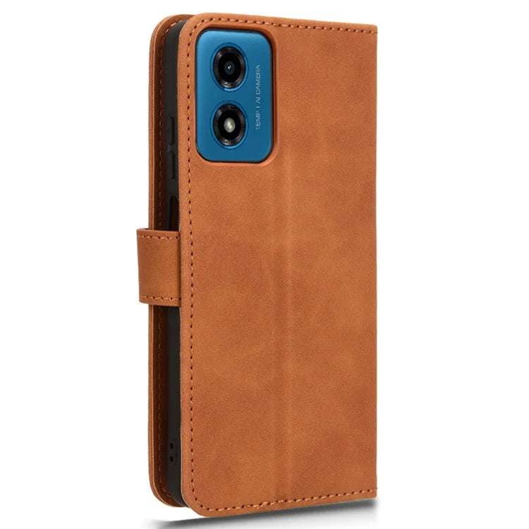 For Motorola Moto G04 4G / G24 4G Case Skin-Feel PU Leather Flip Phone Cover with Wallet