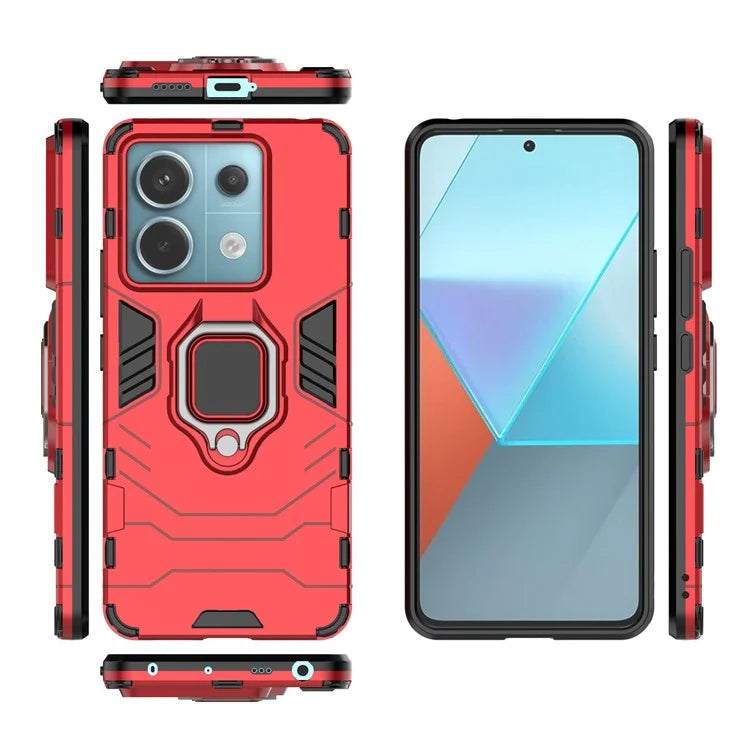 For Xiaomi Redmi Note 13 Pro 5G / Poco X6 5G Case Ring Holder Kickstand PC + TPU Cover