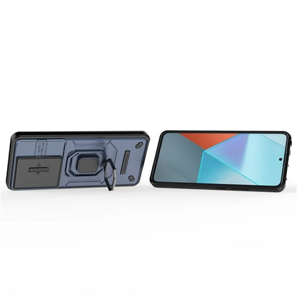 For Xiaomi Redmi Note 13 Pro 5G / Poco X6 5G Kickstand Case Slide Lens Protection Cell Phone Cover
