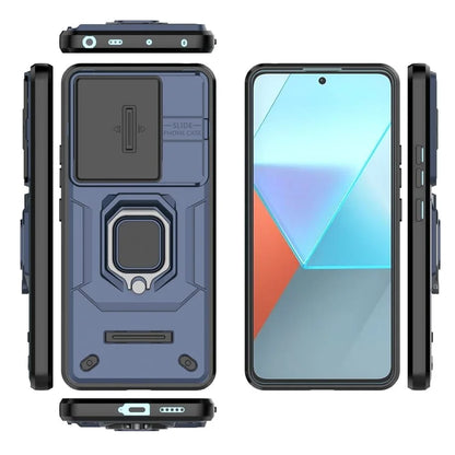 For Xiaomi Redmi Note 13 Pro 5G / Poco X6 5G Kickstand Case Slide Lens Protection Cell Phone Cover